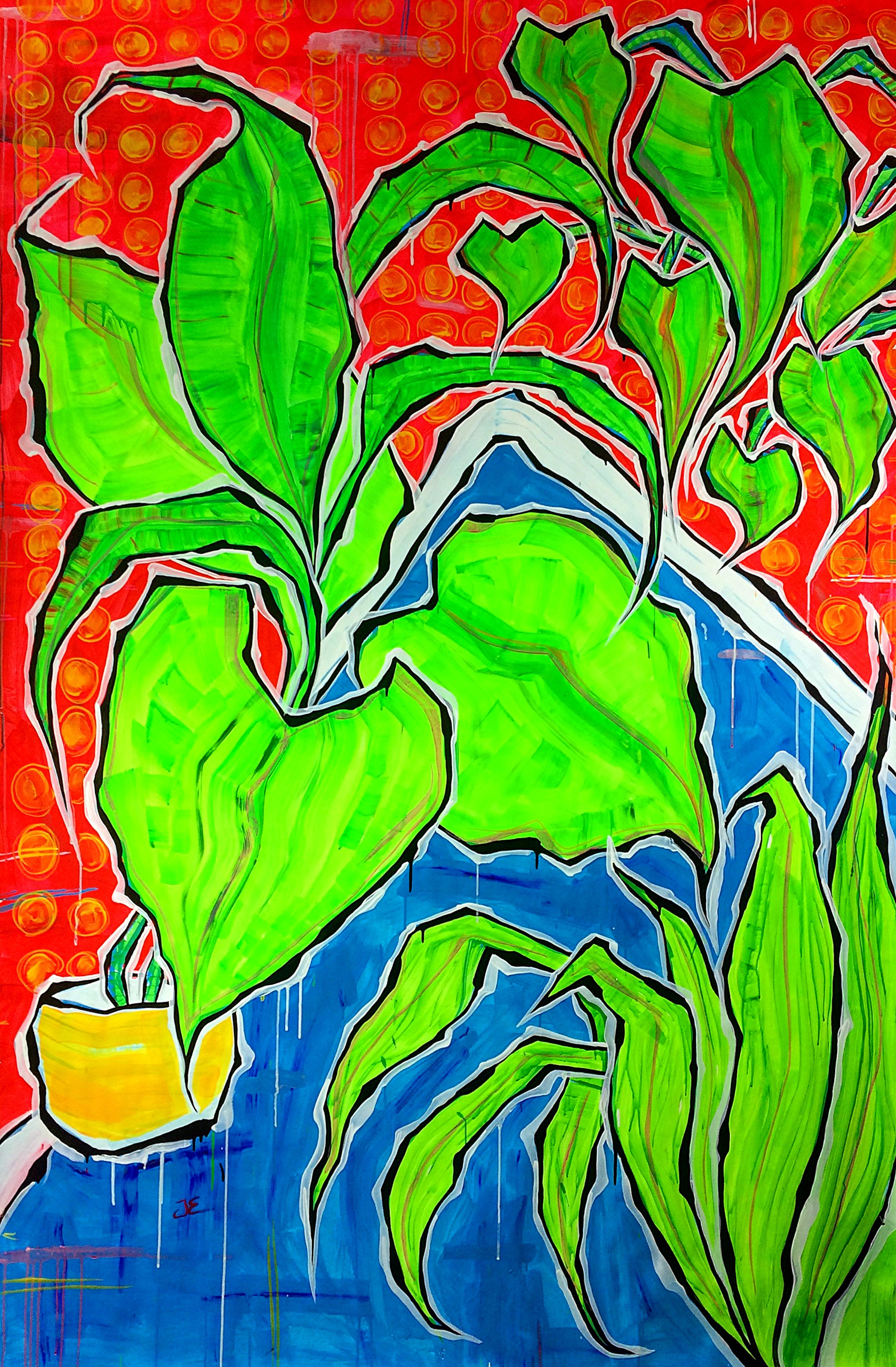Swanbadger - Gran original expresionista abstracto contemporáneo de colores vibrantes
