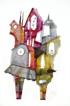 Abstract Interior Drawings and Watercolors