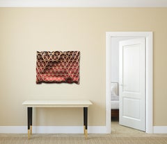 Von der Arbeit bis zur Morgendämmerung – Skulpturales, geometrisches, abstraktes Wandkunstwerk aus Metallic-Holz