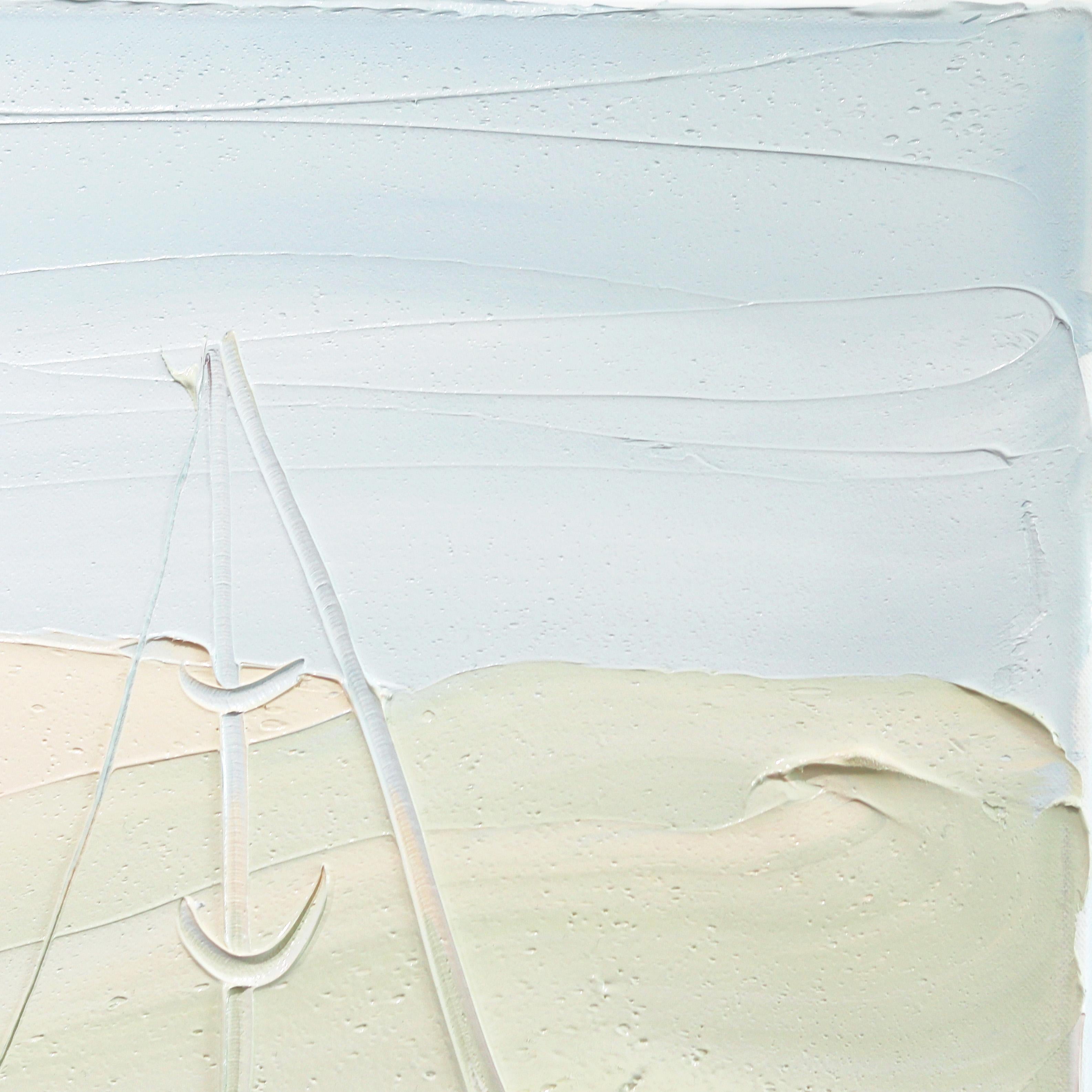 Ce qui rend les peintures à l'huile originales de Sally West si reconnaissables, c'est la combinaison de la texture, de l'abstraction et des couleurs apaisantes. Le mouvement des touches de peinture sur la toile rappelle une brise légère ou des