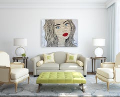 Sunny Side Of Life - Figurative Pop Art Textural Portrait Painting