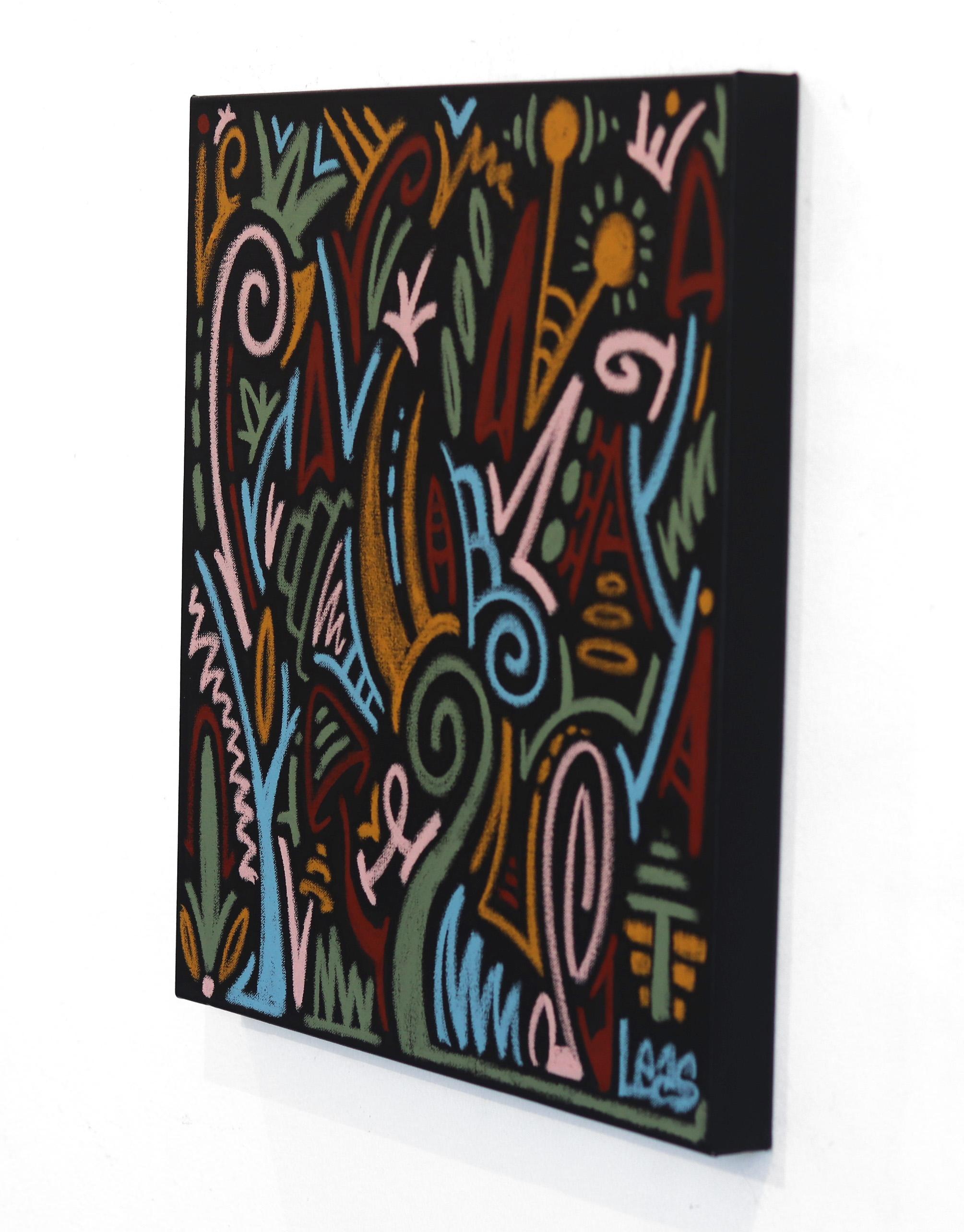 The Jungle Awakens - Dynamische lineare Designkomposition von den Aborigines inspirierte Kunst im Angebot 1