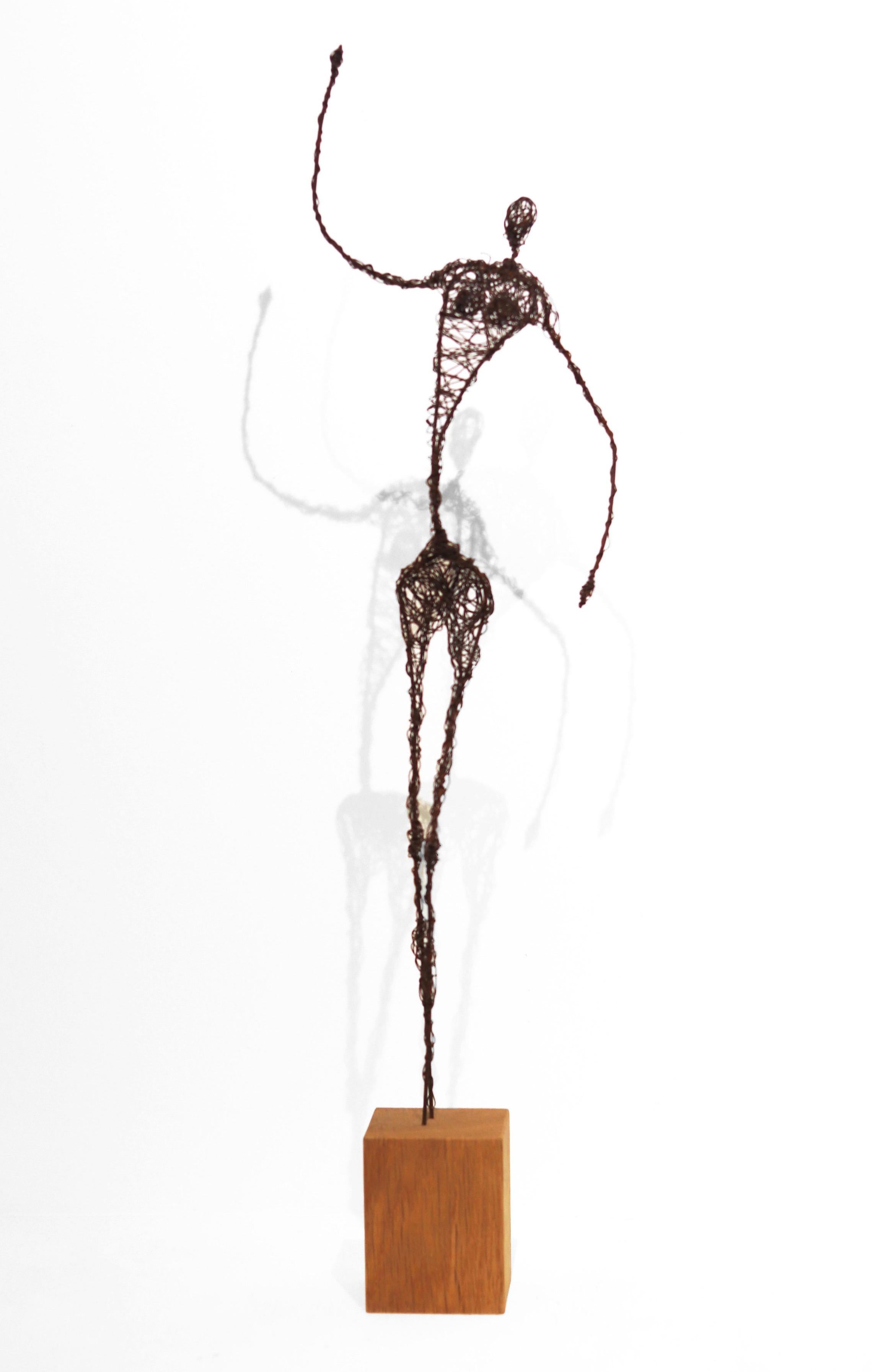 Susy Hunziker Abstract Sculpture - Figure 6 - Iron Wire Sculptural Figurative Mixed Media Artwork