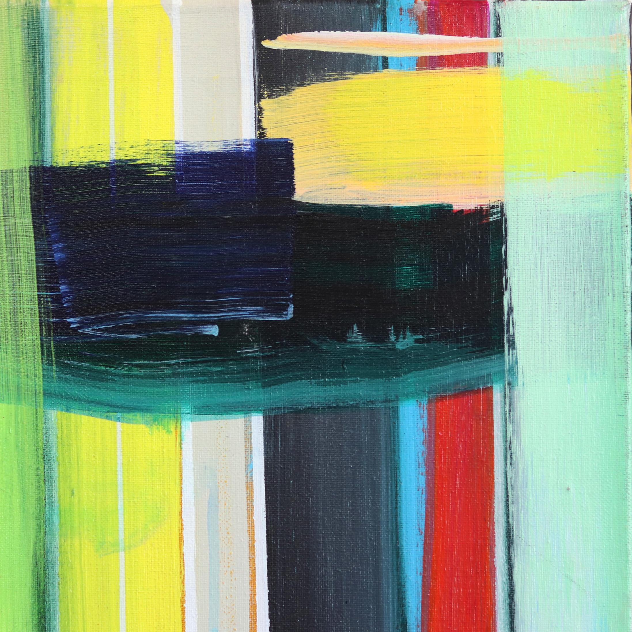 Intersect I - Green Abstract Painting by Jodi Fuchs