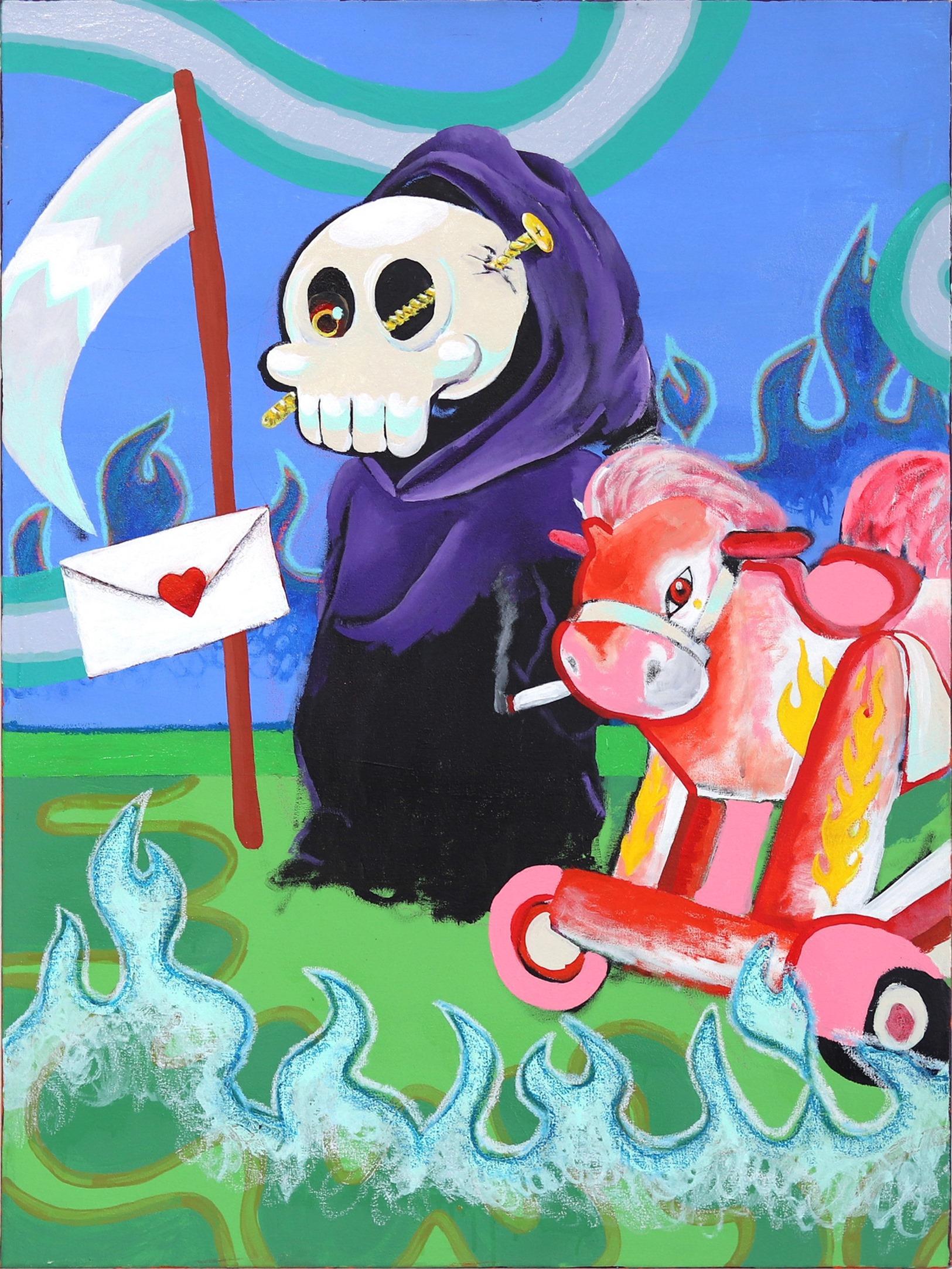 Lieber Tod, warum musst du so gemein sein - Original Pop Art – Mixed Media Art von Danny Brown