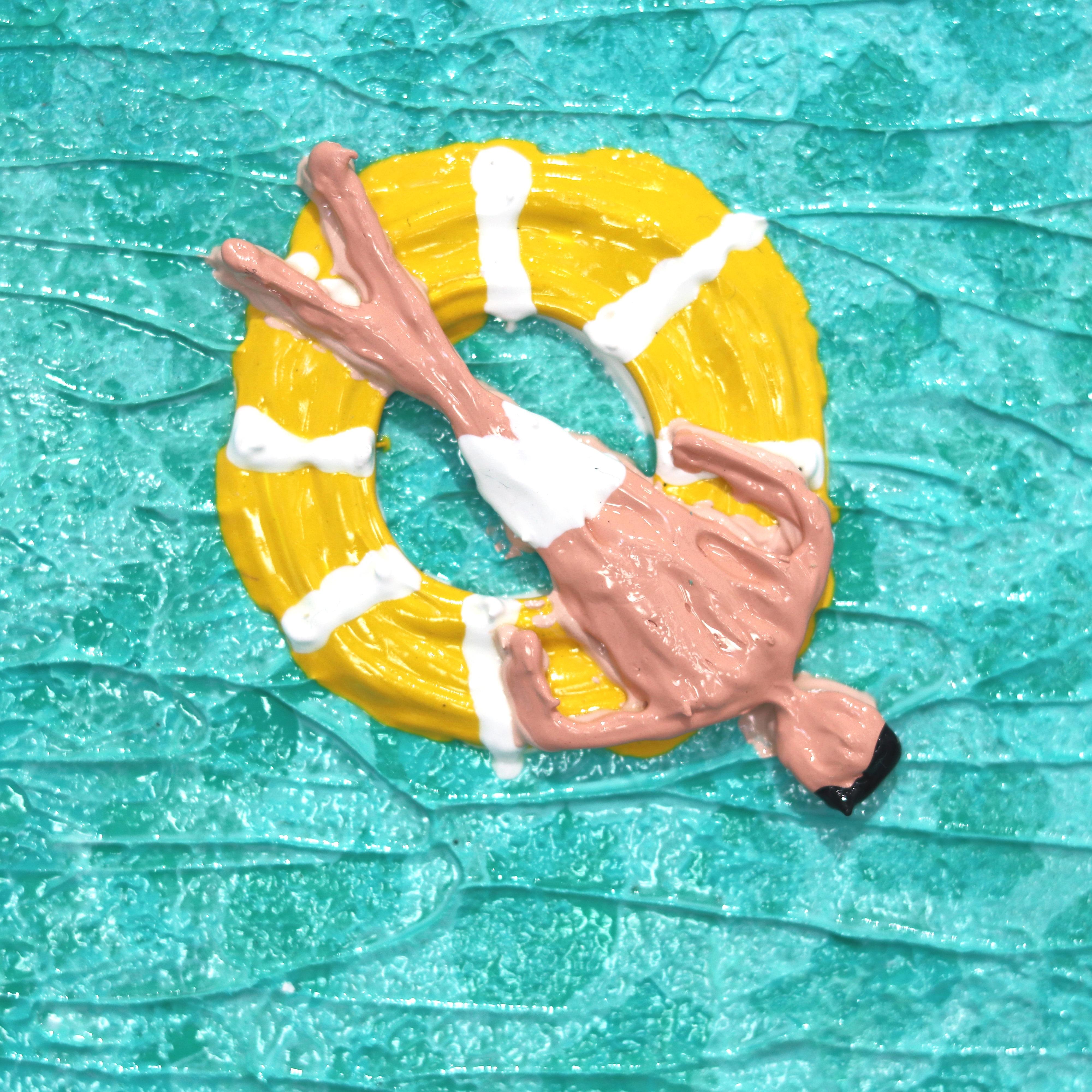 Going Nowhere Día 6 - Original Sculptural Texture Oceanscape People Swimming en venta 2