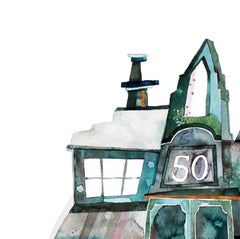 Nueva York nº 50 - Acuarela Casa Hogar Pintura Original Whimiscal Arte Lúdico