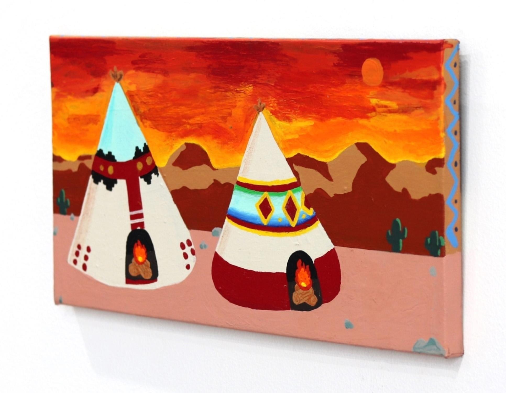 Yeah Cutty Them My Cuzin - Paisaje Contemporáneo Original Arte Pop - Interior Painting Rojo de Danny Brown