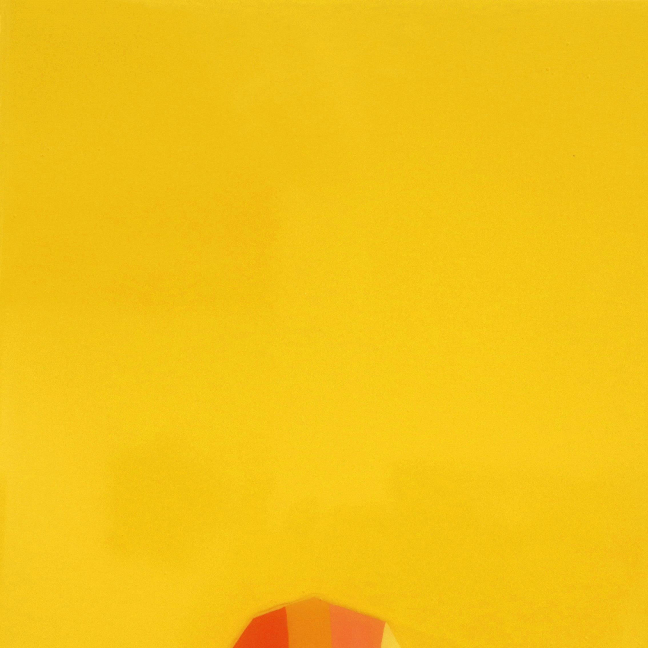 Peinture Pop Art Cactus jaune orangé vibrant d'inspiration sud-ouest - Minimaliste Painting par Will Beger