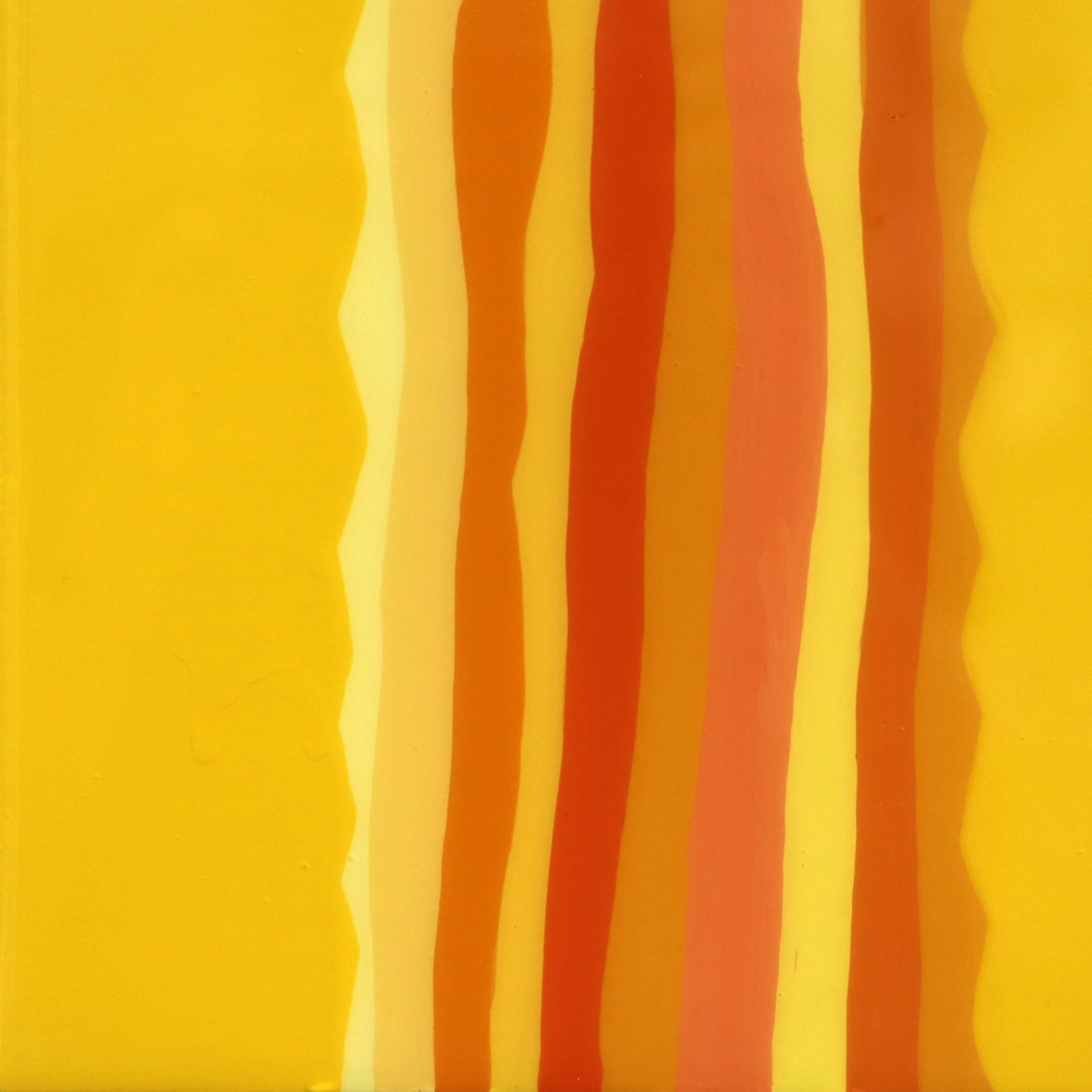 Lellow - Vibrant Yellow Orange Southwest Inspired Pop Art Cactus Painting For Sale 3