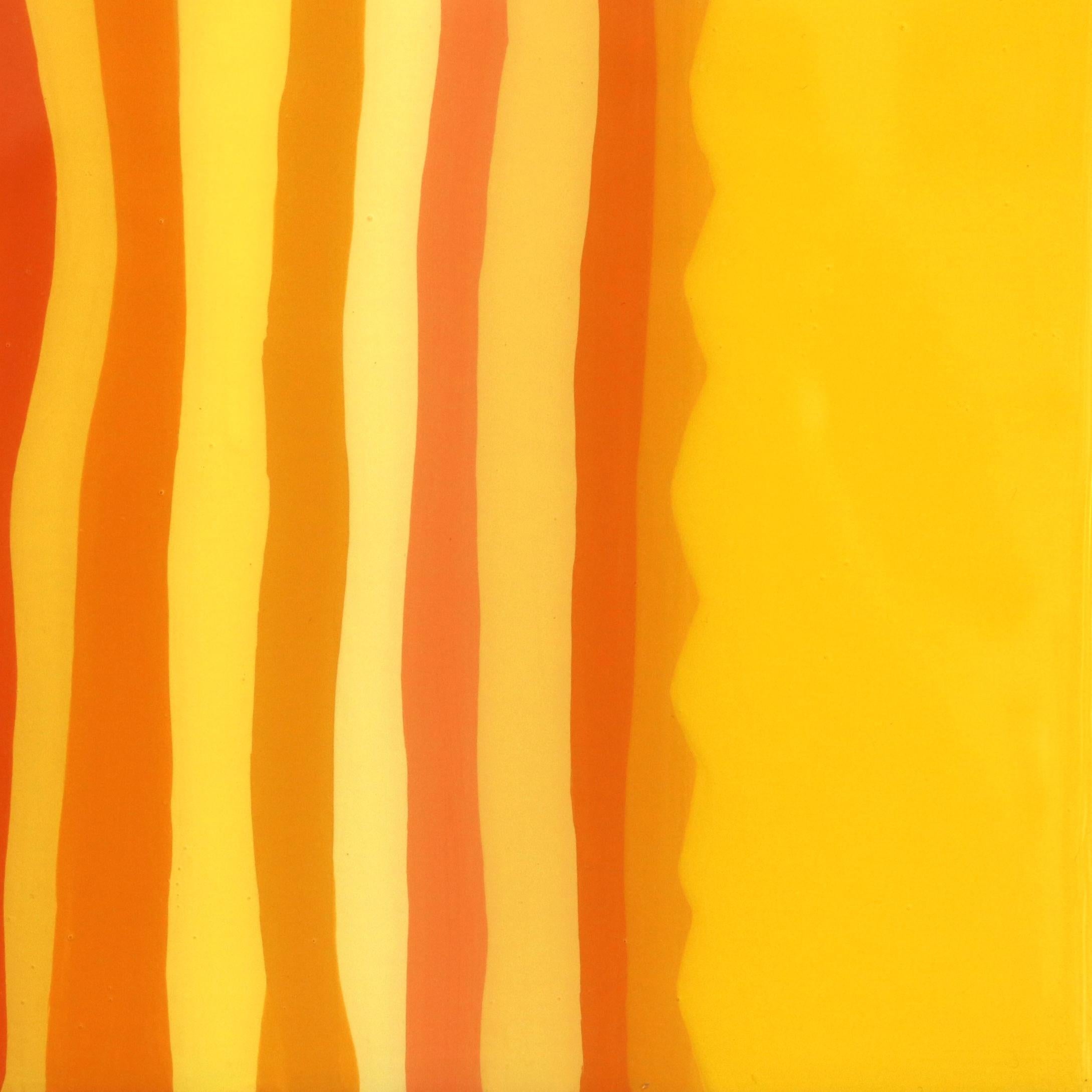 Lellow - Vibrant Yellow Orange Southwest Inspired Pop Art Cactus Painting For Sale 4