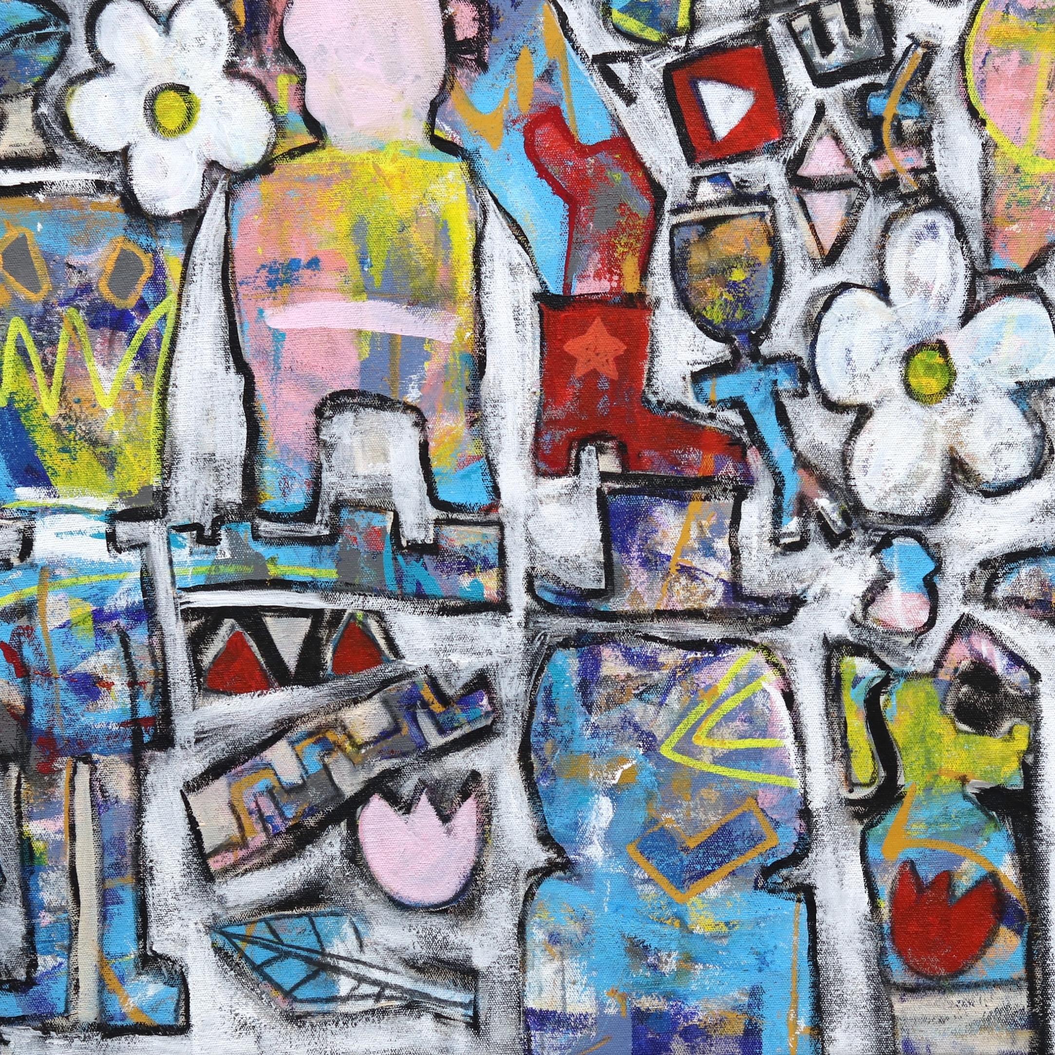 Oswald der Kaninchen! Großes farbenfrohes, inspirierendes, neoexpressionistisches Pop-Art-Gemälde  im Angebot 2