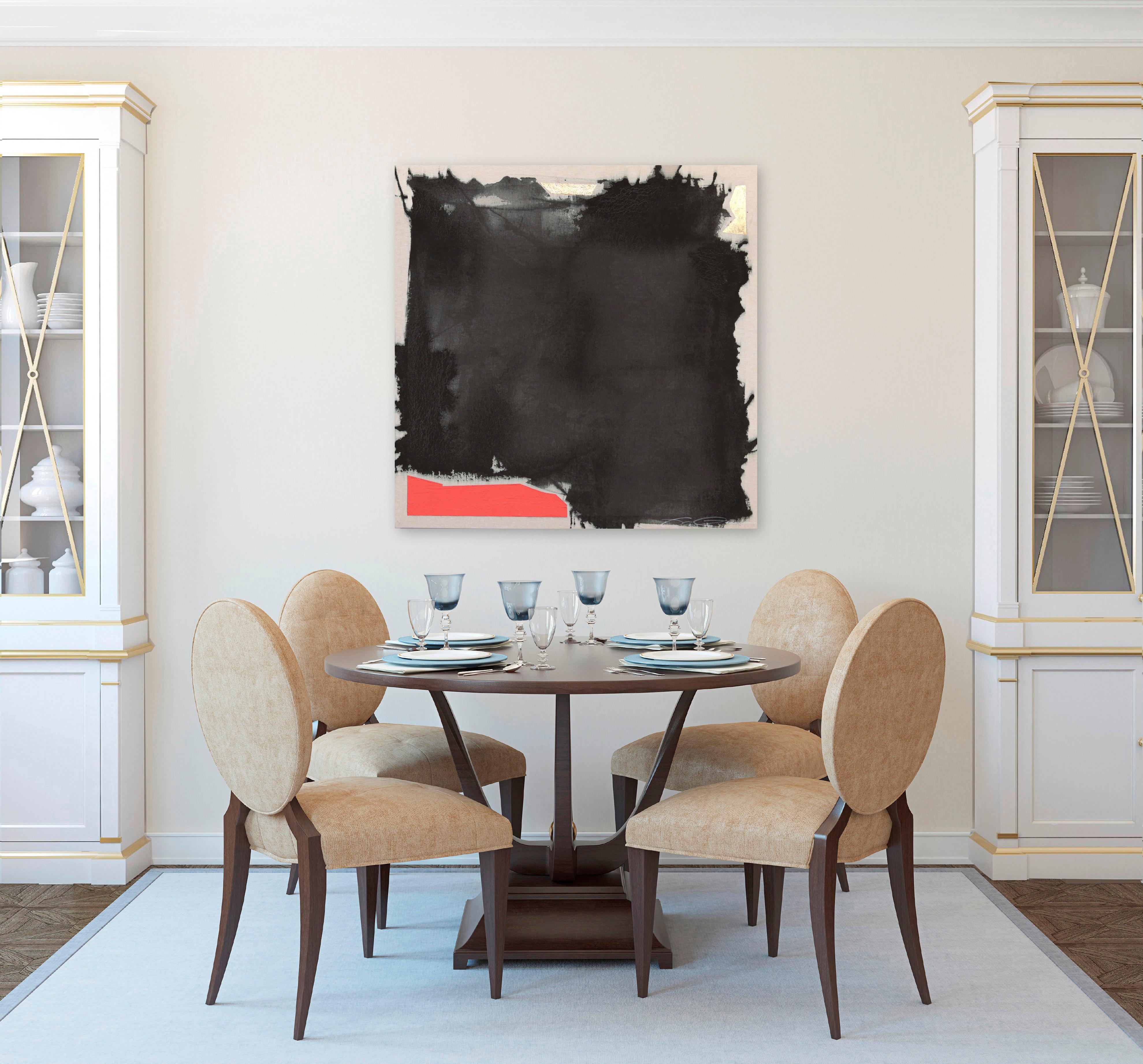 Sviluppa nel buio - Pittura originale su tela grezza con schizzi audaci e testurizzati in vendita 3
