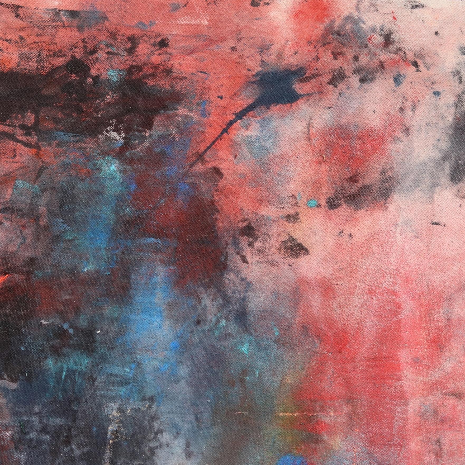 Synthesism I - Large Oversized Expressive Bold Meditative Painting on Canvas - Pink Abstract Painting by Jason DeMeo
