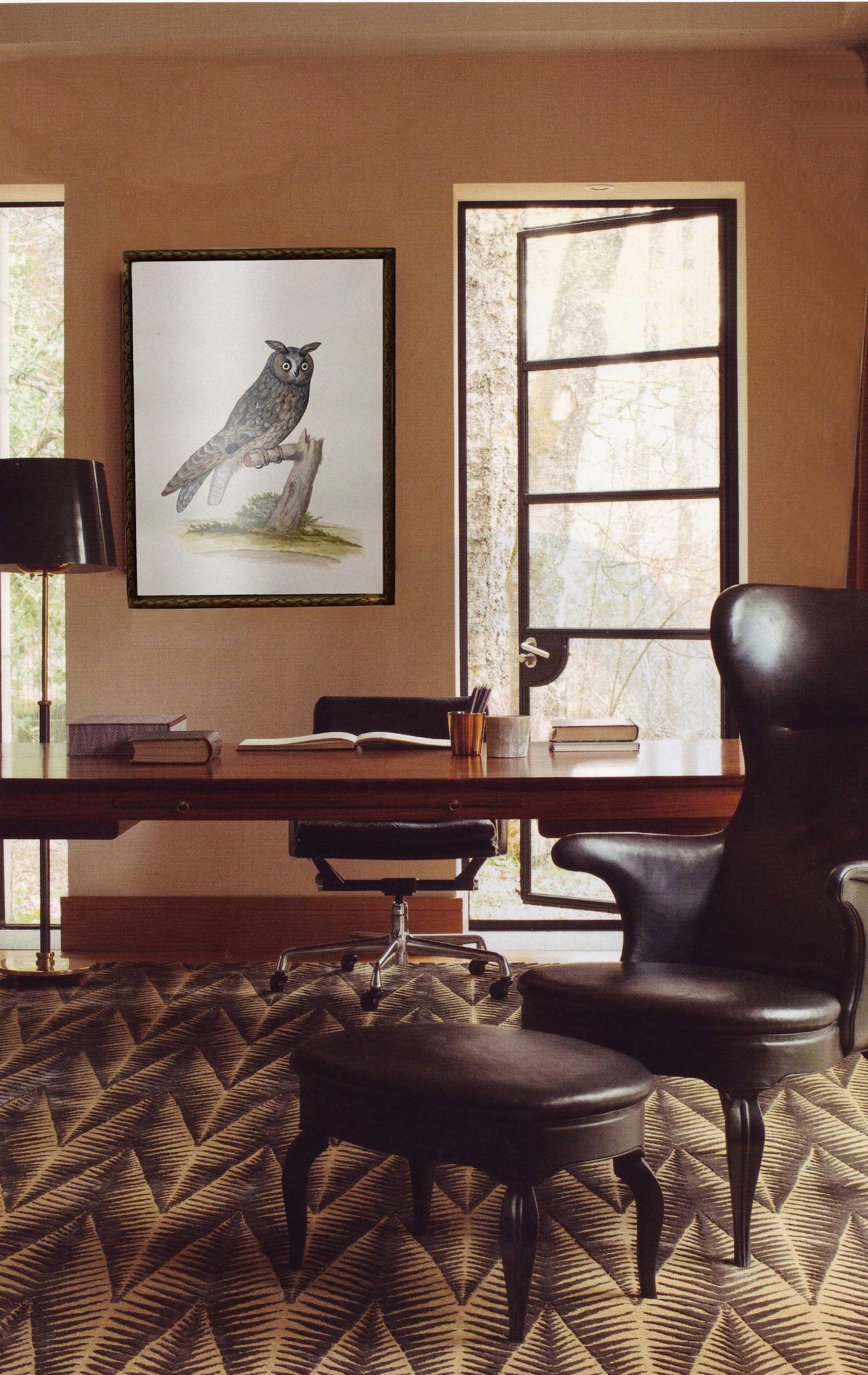 Wildlife painting of sitting owl by british Enlightenment painter  - Gray Animal Art by Peter Paillou