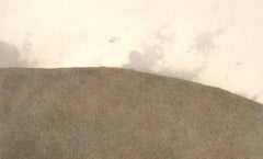 Peinture de paysage toscan d'arbres toscanes avec ocra et sauge par un maître peintre italien