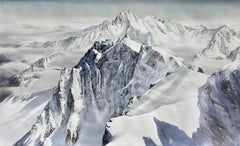 Aiguille du Midi: Alpine watercolour by Silvia De Bastiani