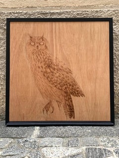 Ascent of Wisdom: Polyptych Pyrography, Owl Flight Theme