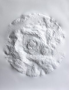 papier sculpté blanc texturé en forme de cercle d'inspiration nature EC 18