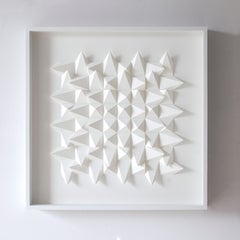 U 45 - white abstract geometric minimalist 3D composition with folded paper 