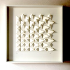U 47 - white abstract geometric minimalist 3D composition with folded paper 