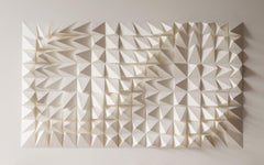 U 163 - white abstract geometric minimalist 3D composition with folded paper 