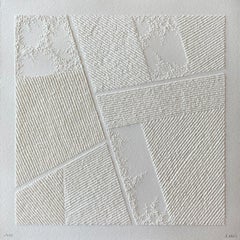 #7- intricate beige 3D abstract aerial landscape drawing with pulled paper fiber