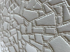 #8- intricate beige 3D abstract aerial landscape drawing with pulled paper fiber