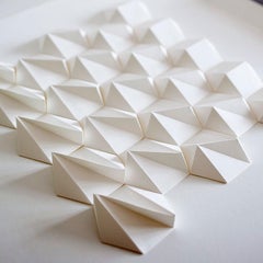 U 17 - white abstract geometric minimalist 3D composition with folded paper