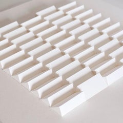 U 8 - white abstract geometric minimalist 3D composition with folded paper