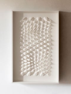 U 182 - white abstract geometric minimalist 3D composition with folded paper