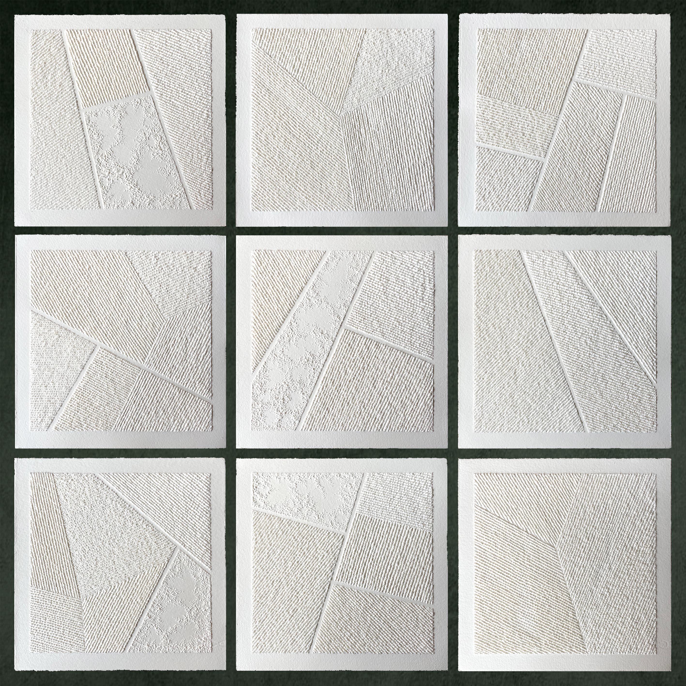 La finura y la delicadeza son lo que mejor caracteriza la práctica artística de Antonin Anzil. Utilizando una herramienta afilada para arrancar cuidadosamente la fibra del papel por la parte delantera, el artista da origen a relieves