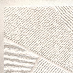 T #4- intricate beige 3D abstract aerial landscape pulled paper fiber drawing