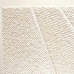 T #6- intricate beige 3D abstract aerial landscape pulled paper fiber drawing