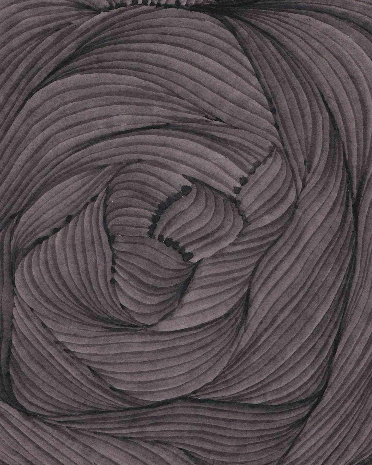 Linien 5 - Abstrakte geometrische schwarze Tuschezeichnung auf Papier (Geometrische Abstraktion), Art, von Dana Piazza