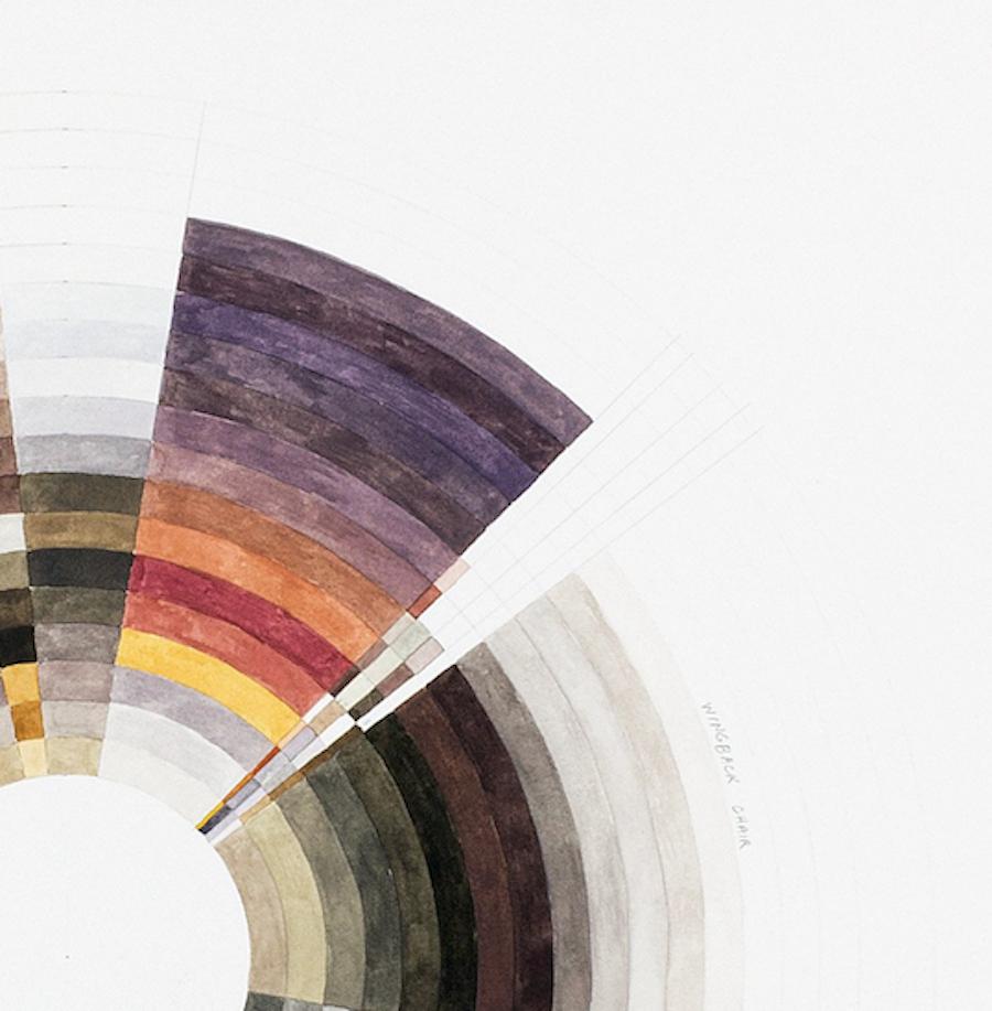 Casual classic- Erdton kreisförmige abstrakte geometrische Aquarellzeichnung – Painting von Richard Garrison
