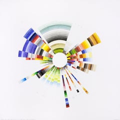 Party- colorful bright color circular abstract geometric watercolor drawing