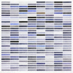 Parking space- grey blue abstract geometric watercolor drawing