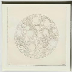 Luna 3- intricato bianco beige 3D astratto geometrico cerchio tirato disegno di carta