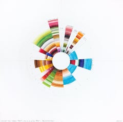 Rosso, bianco e gnam - colorato disegno geometrico circolare astratto ad acquerello