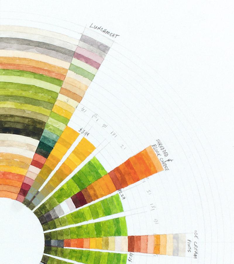 Deals II – farbenfrohe, kreisförmige, abstrakte, geometrische Aquarellzeichnung – Art von Richard Garrison