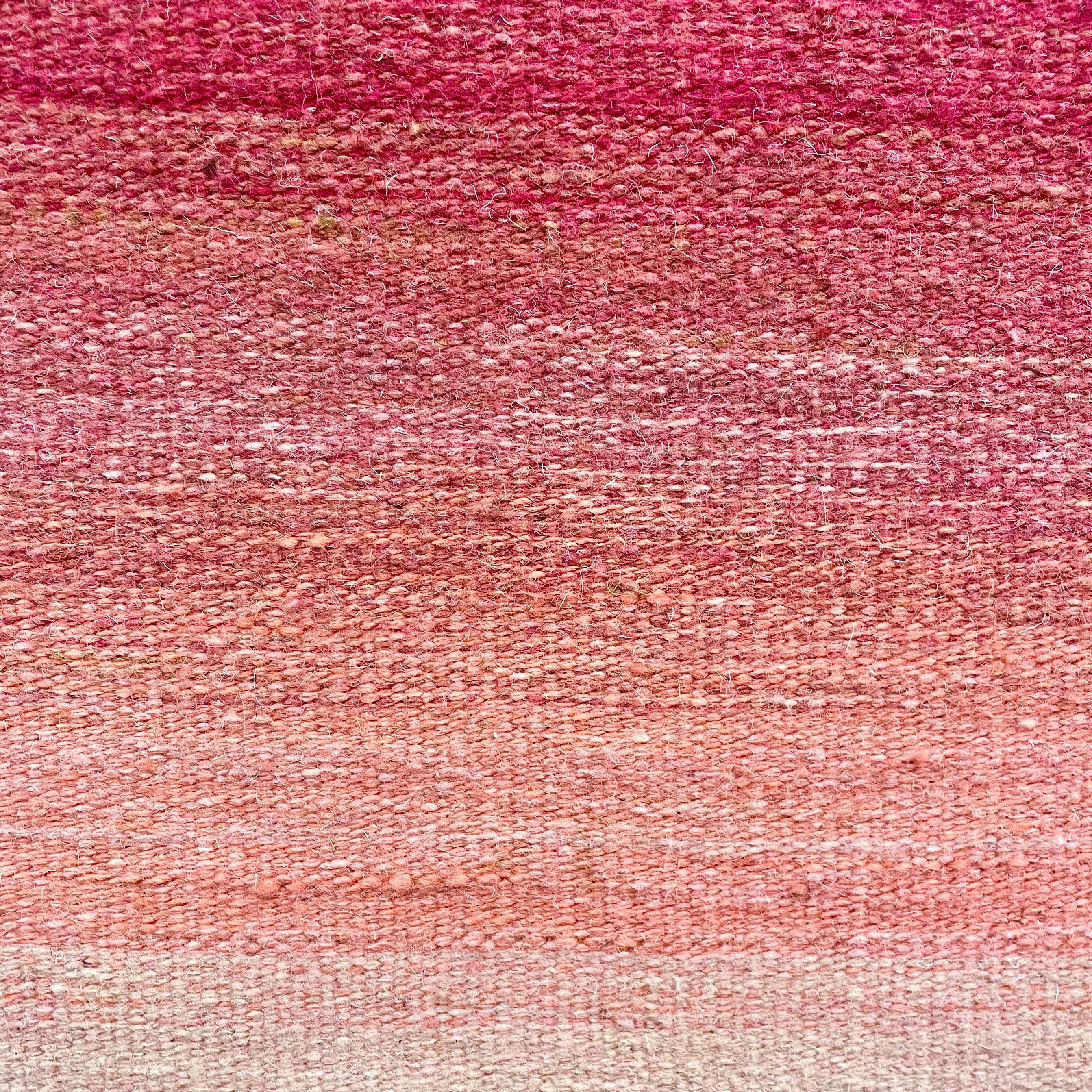 Pink Evolution -textile abstract beige, brown, pink handwoven wool framed 2