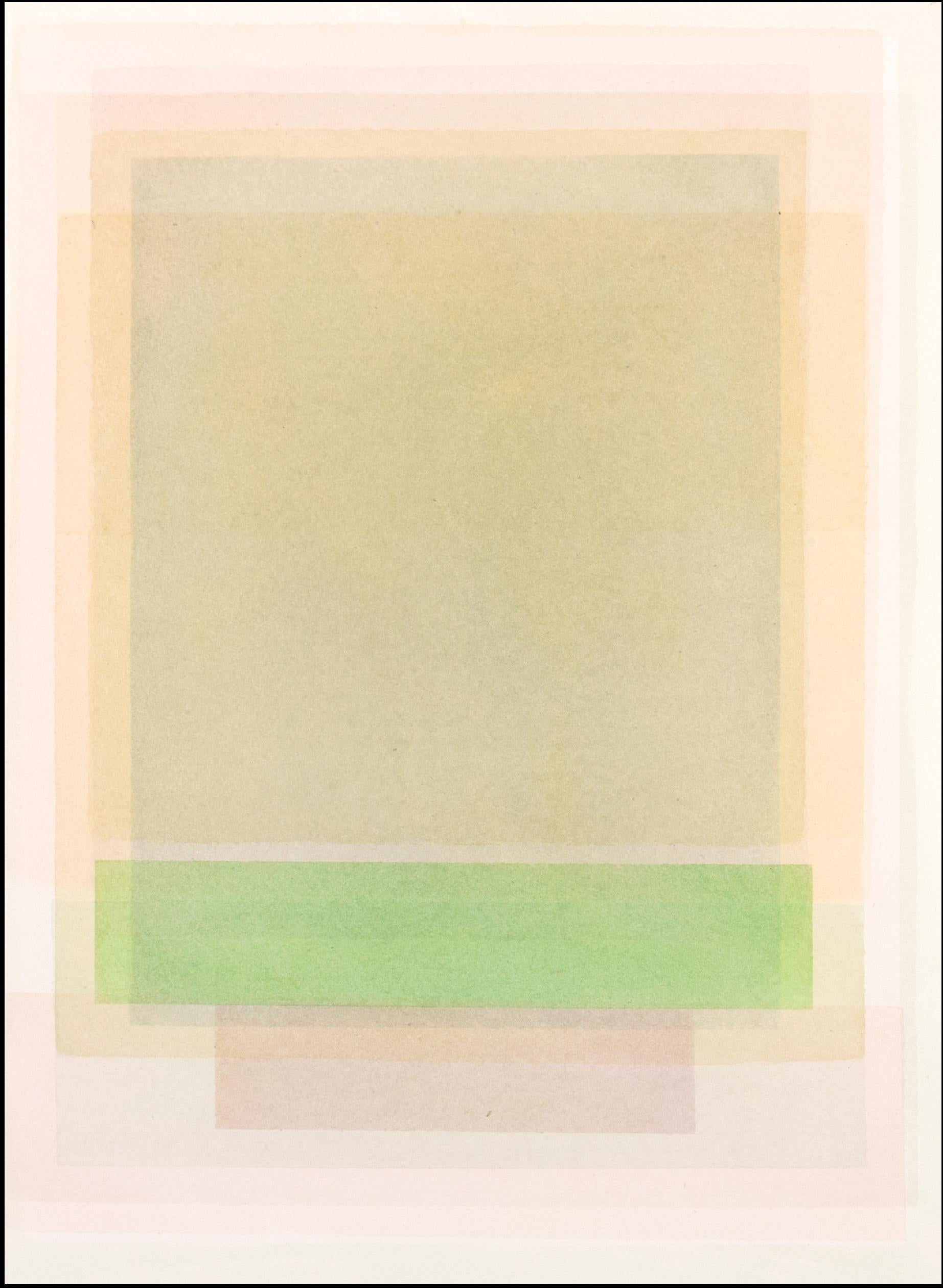 HF 2 - Abstraktes geometrisches Aquarell in weichen Pastellfarben auf Papier