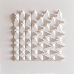 U 47 - white abstract geometric minimalist 3D composition with folded paper