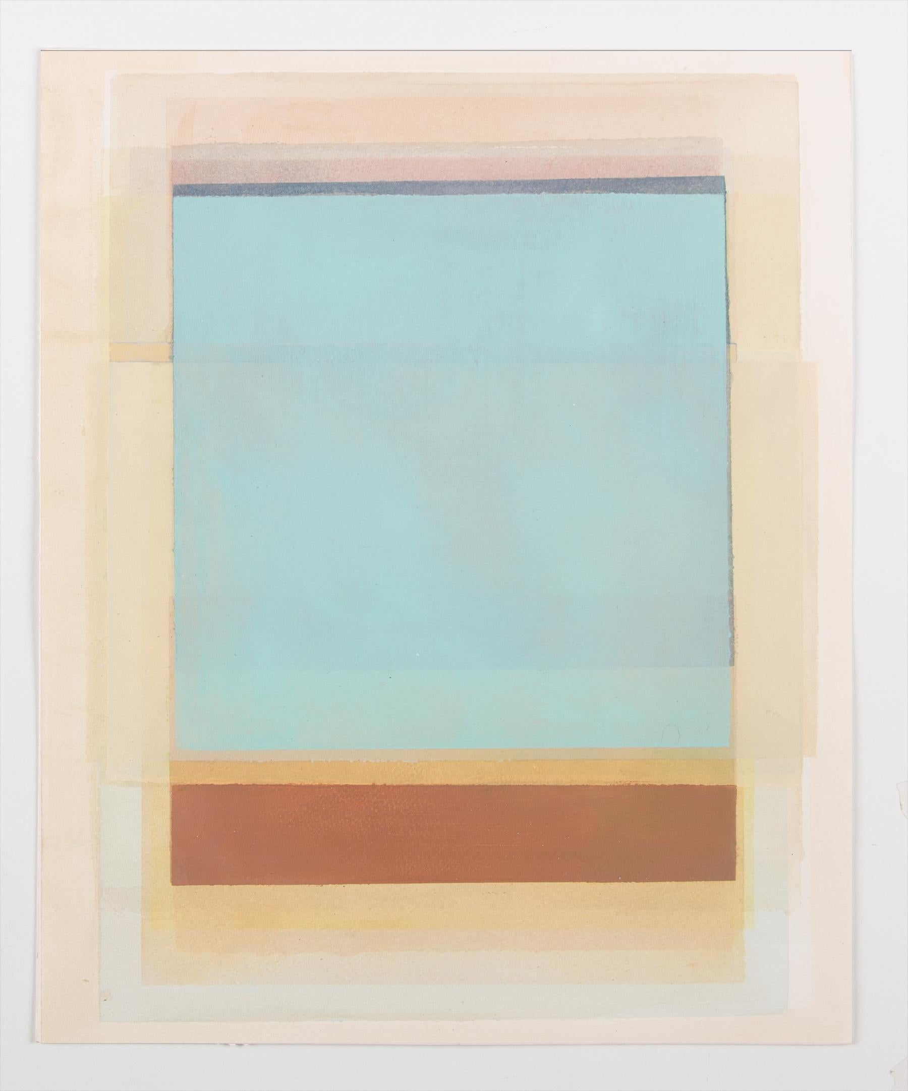 FS 1 - Soft pastel color abstract geometric watercolor on paper