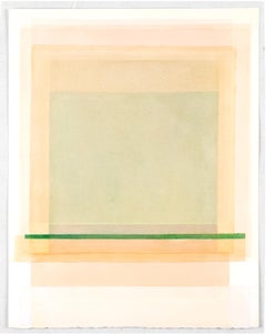 FS 210 - Soft pastel color orange, green, beige abstract geometric watercolor