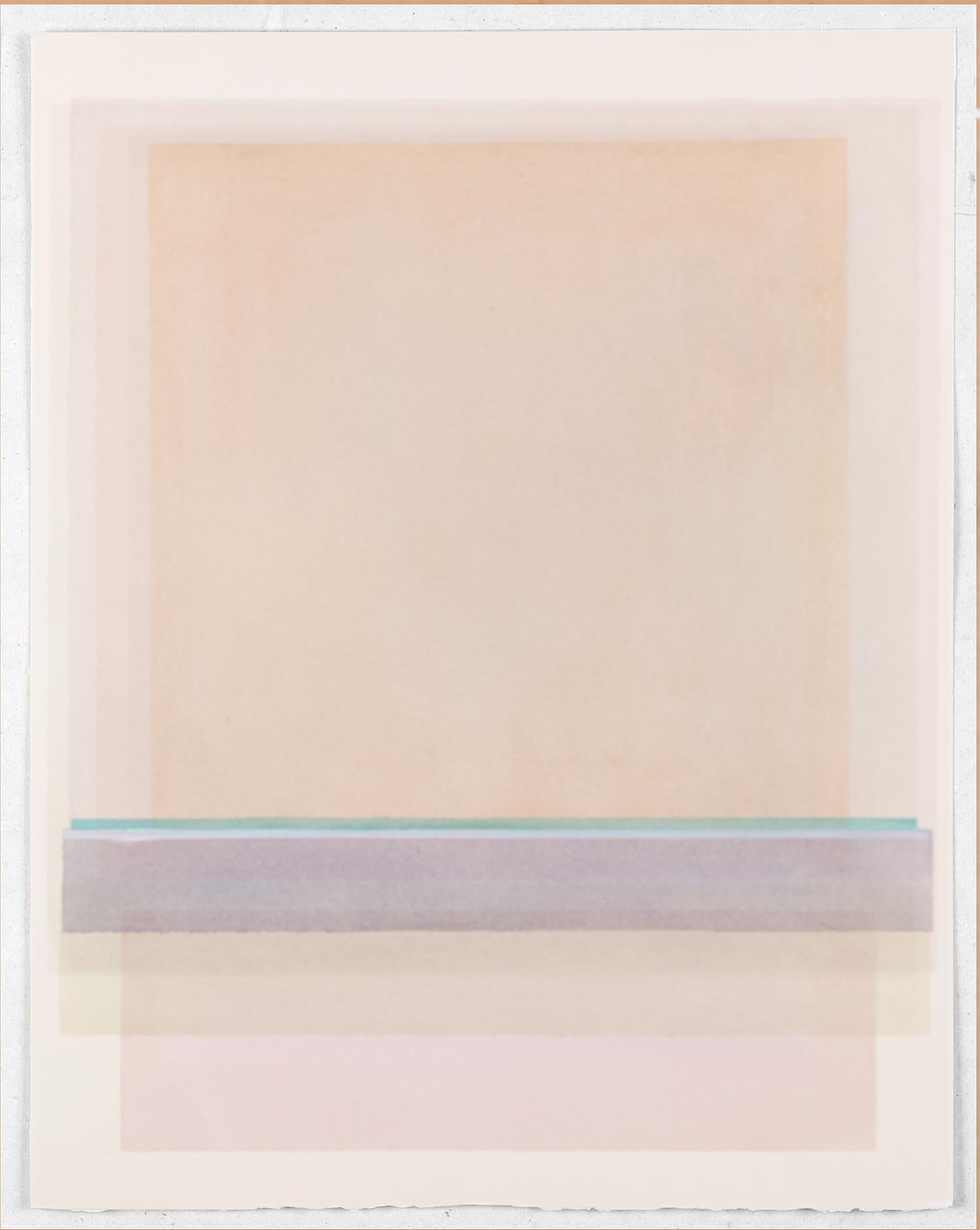 FS 215 - Soft pastel color orange, pink, beige abstract geometric watercolor