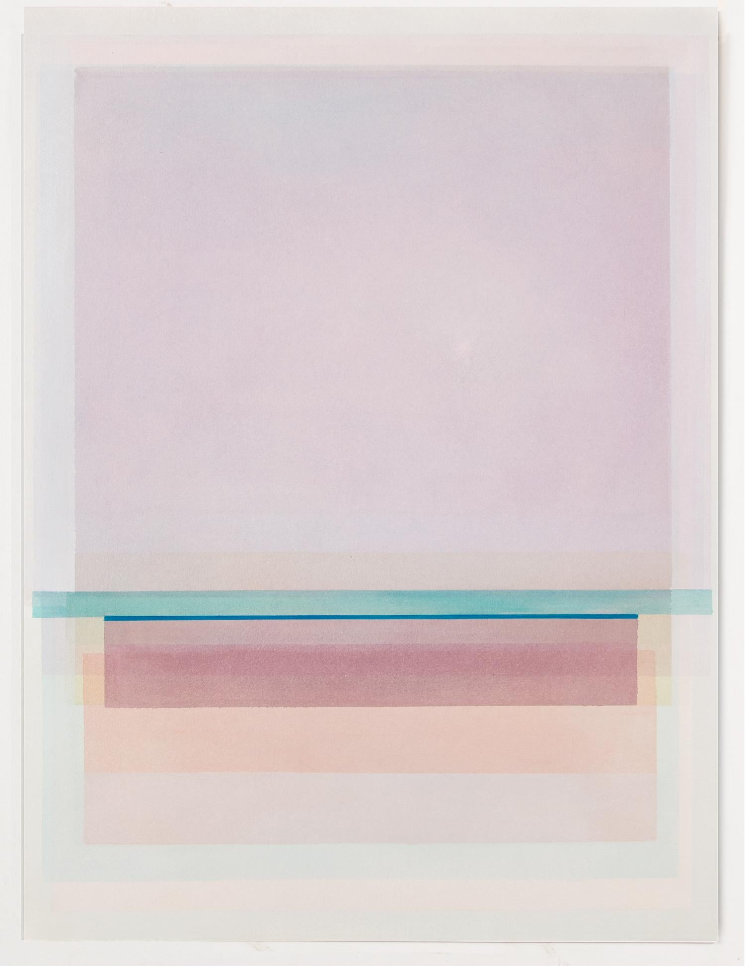 FS 221 - Soft pastel color orange, pink, blue abstract geometric watercolor