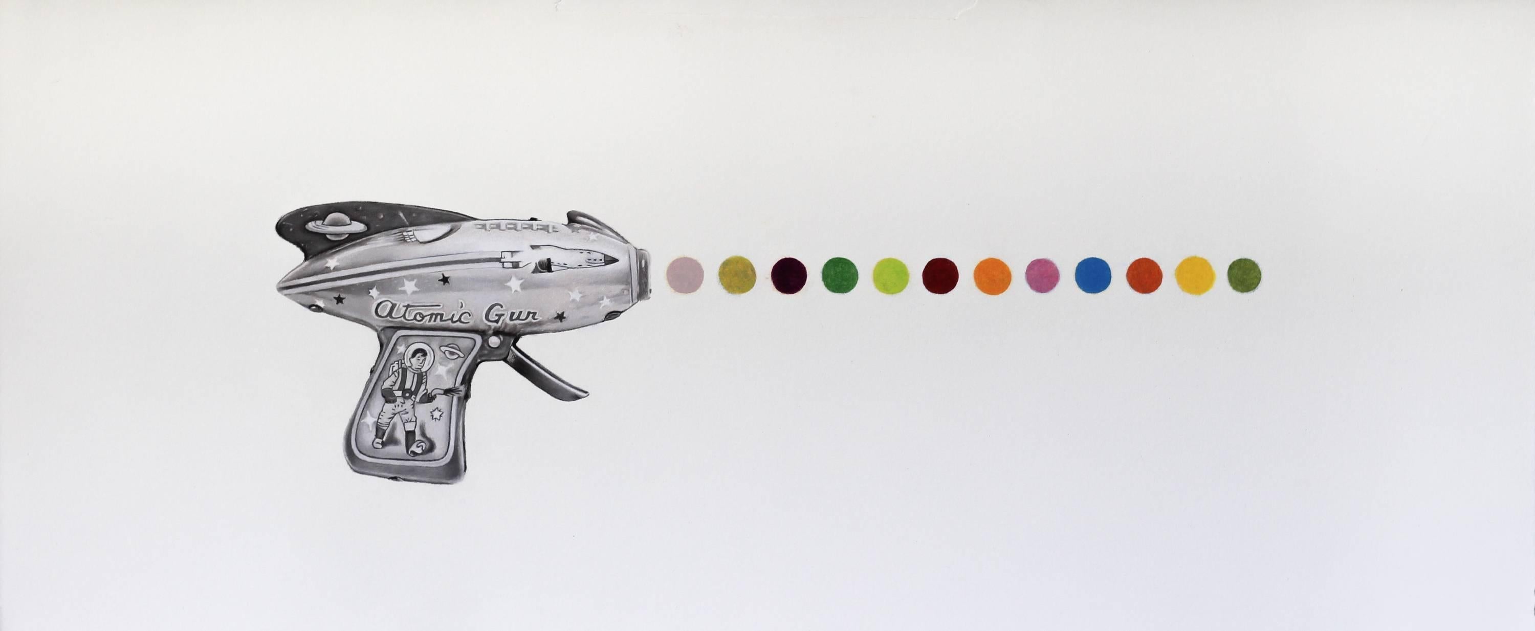Juan Arana Figurative Art - Space Gun - super heroes hyperrealistic pencil drawing comic book street art