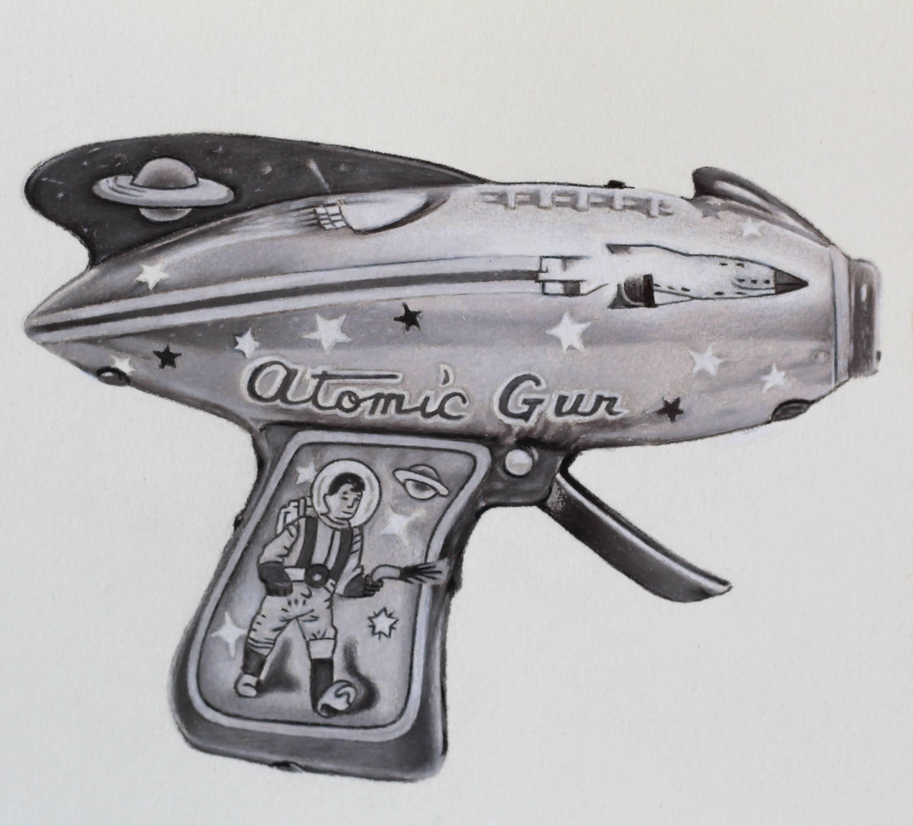 Space Gun - super heroes hyperrealistic pencil drawing comic book street art - Art by Juan Arana